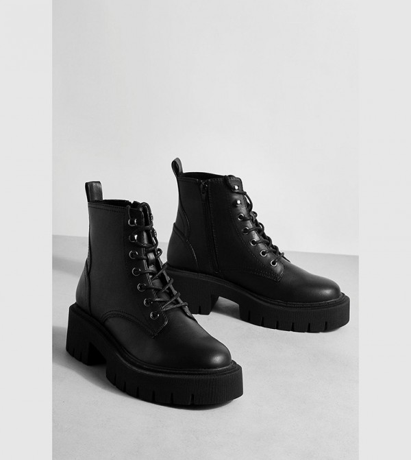 boohoo Boots - Black Calf Boots