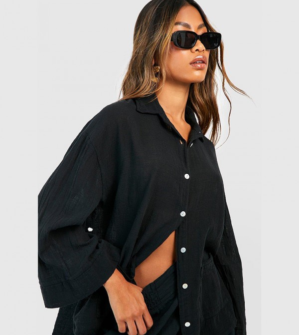 boohoo  Shirts - Black Shirts