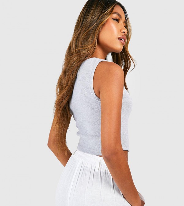 بوهو - اوتليت  بلوزات - رمادي Casual Tops