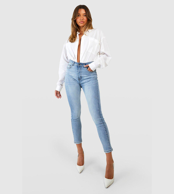 boohoo  Jeans - Blue Skinny Fit Jeans