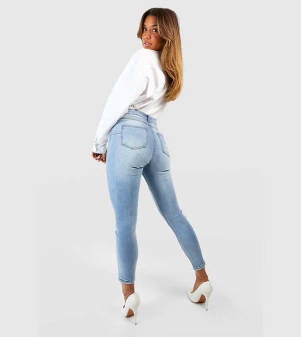 boohoo  Jeans - Blue Skinny Fit Jeans