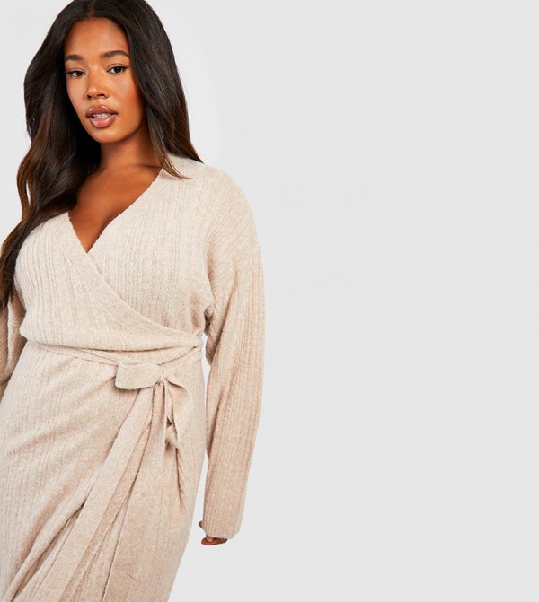 بوهو  مقاس كبير - رمادي داكن فساتين