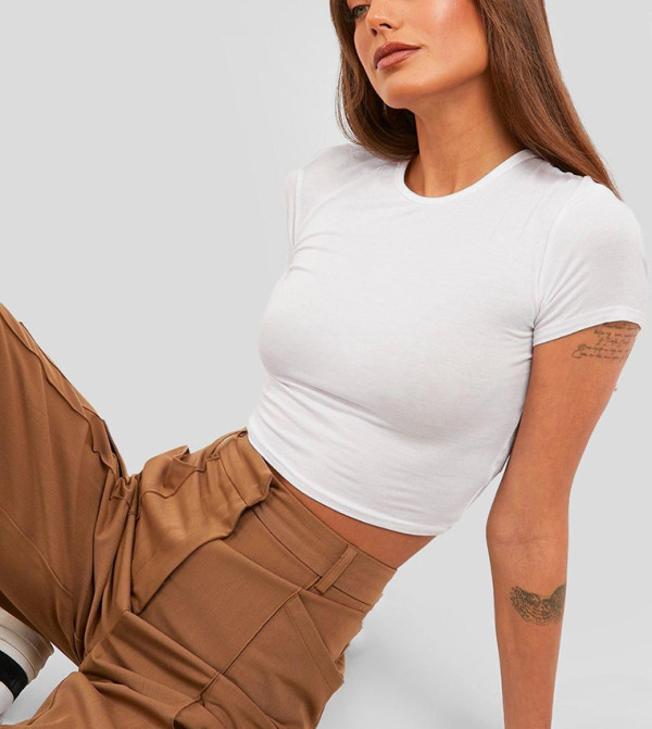boohoo  T-Shirts - White Casual T-Shirts