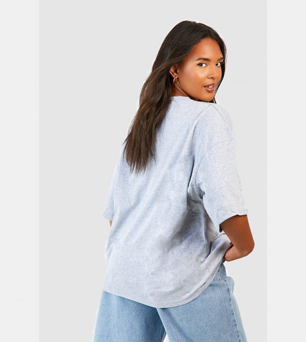 boohoo - Outlet  - Grey Short Sleeve T-Shirts