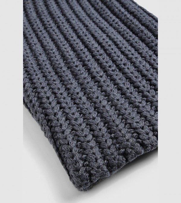 بوهو  أوشحة صوفية - رمادي Knitted Scarves