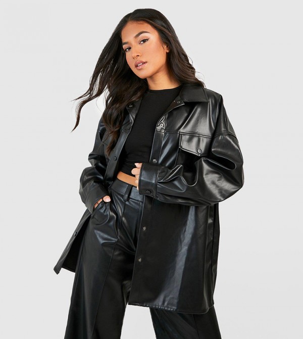 boohoo  Leather Jackets - Black Leather Jackets