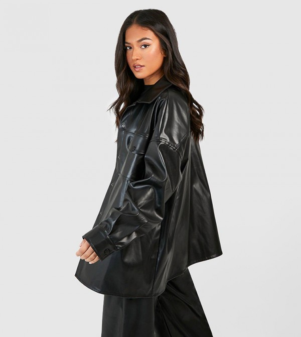 boohoo  Leather Jackets - Black Leather Jackets