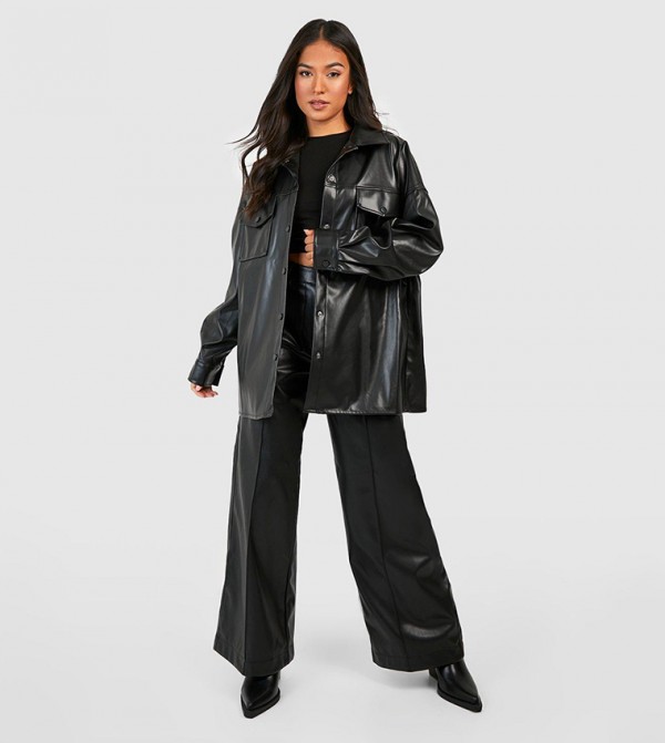 boohoo  Leather Jackets - Black Leather Jackets