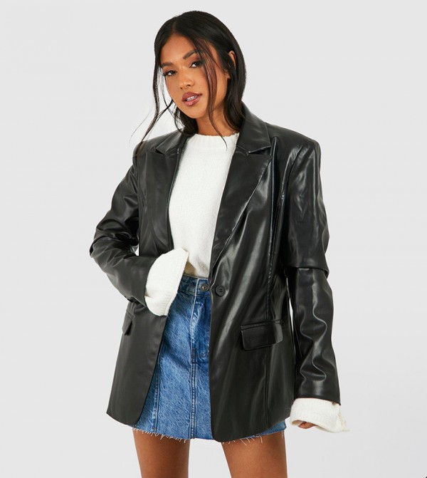 boohoo  Leather Jackets - Black Leather Jackets