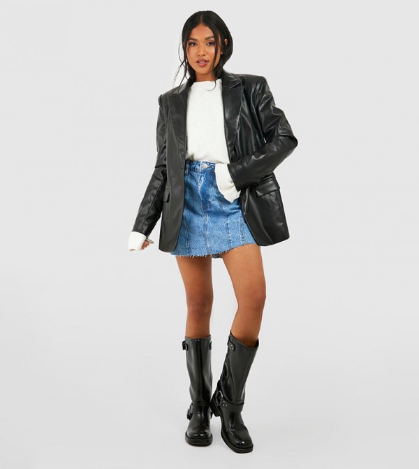 boohoo  Leather Jackets - Black Leather Jackets