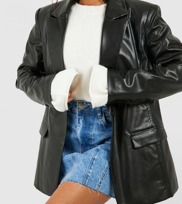 boohoo  Leather Jackets - Black Leather Jackets