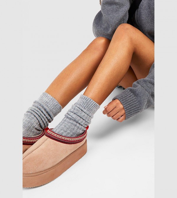 boohoo Socks - Grey Calf Length Socks