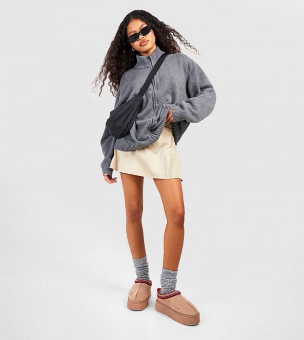 boohoo Socks - Grey Calf Length Socks