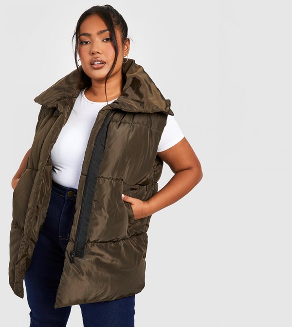 boohoo  Plus Size - Khaki Jackets & Coats