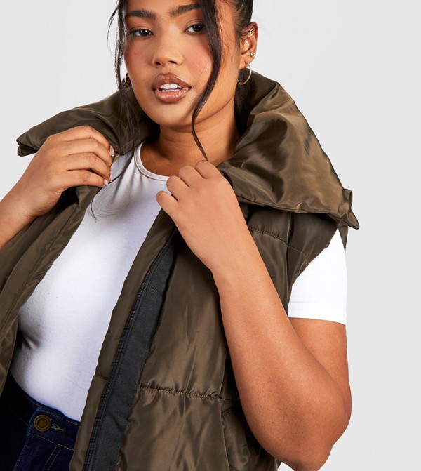 boohoo  Plus Size - Khaki Jackets & Coats