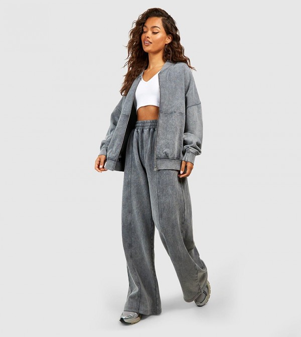 بوهو  ملابس رياضة - رمادي بدلة تراك -بدلة مشي