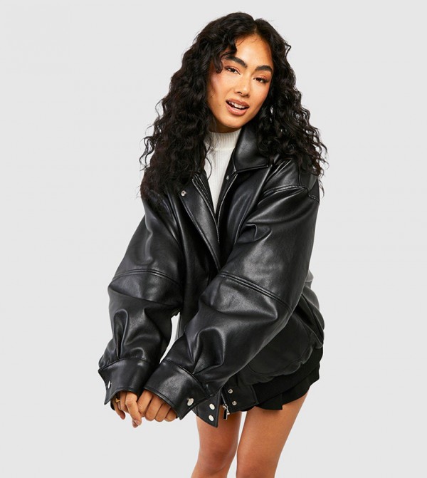 boohoo  Leather Jackets - Black Leather Jackets
