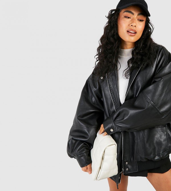boohoo  Leather Jackets - Black Leather Jackets