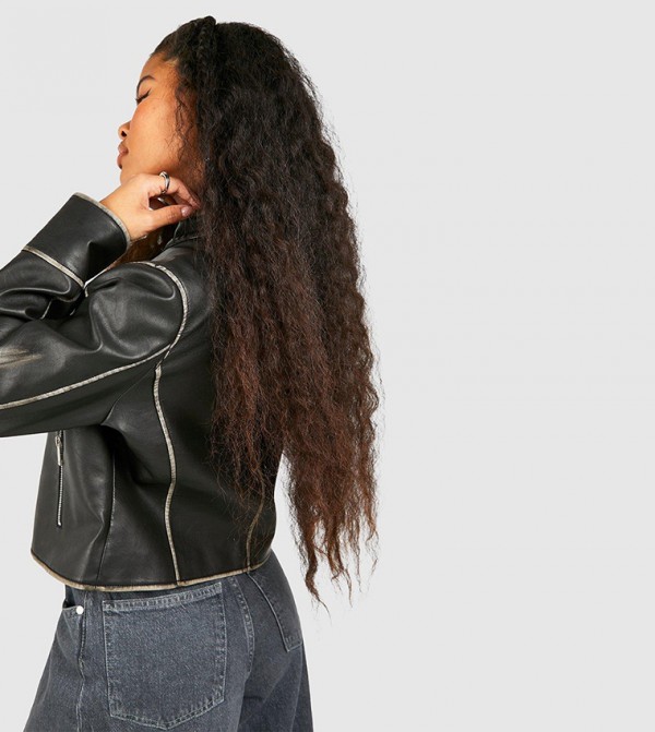 boohoo  Leather Jackets - Black Leather Jackets