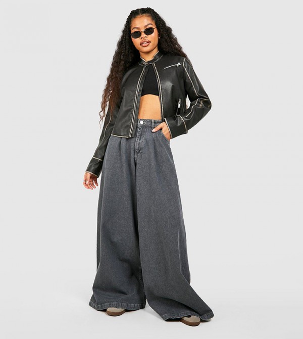 boohoo  Leather Jackets - Black Leather Jackets