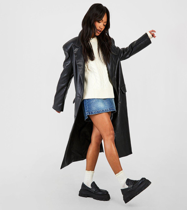 بوهو  جوارب   - أبيض Calf Length Socks