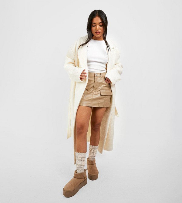 boohoo  Socks - Beige Calf Length Socks
