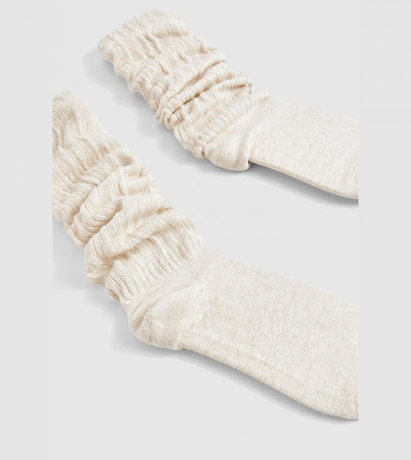 boohoo  Socks - Beige Calf Length Socks