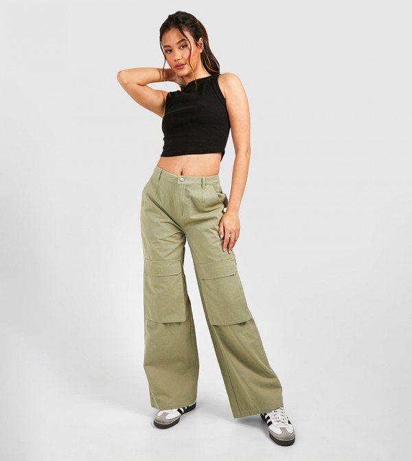 boohoo - Outlet Cargos - Green Cargos