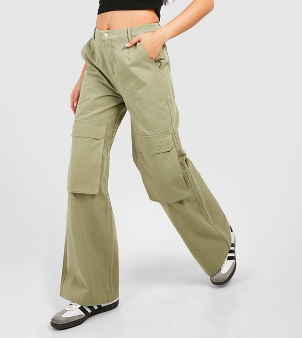 boohoo - Outlet Cargos - Green Cargos