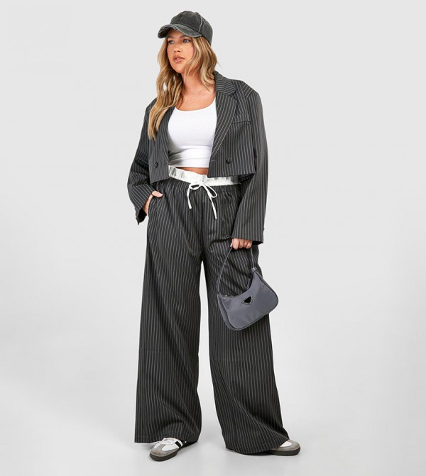 boohoo  Plus Size - CHARCOAL Pants & Leggings