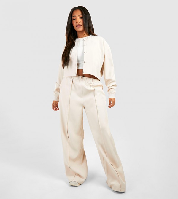 boohoo  Pants & Leggings - Ecru Pants & Leggings