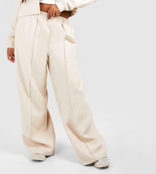 boohoo  Pants & Leggings - Ecru Pants & Leggings