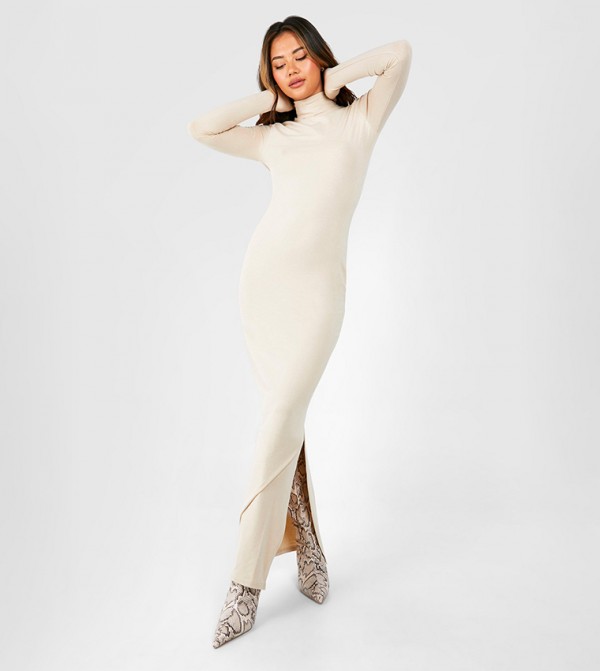 boohoo  Dresses - Beige Casual Dresses