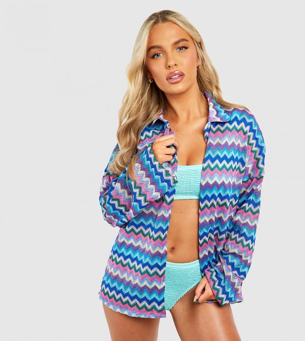 بوهو  ملابس سباحة - أزرق swim Tops