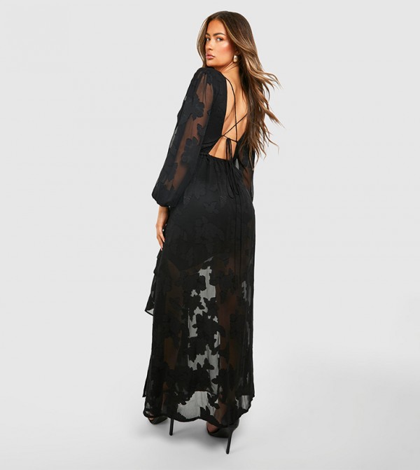 boohoo  Maxi Dresses - Black Casual Dresses