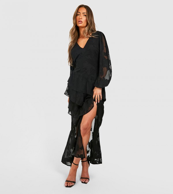 boohoo  Maxi Dresses - Black Casual Dresses