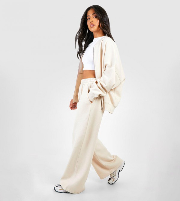 بوهو  ملابس رياضة - بيج بدلة تراك -بدلة مشي