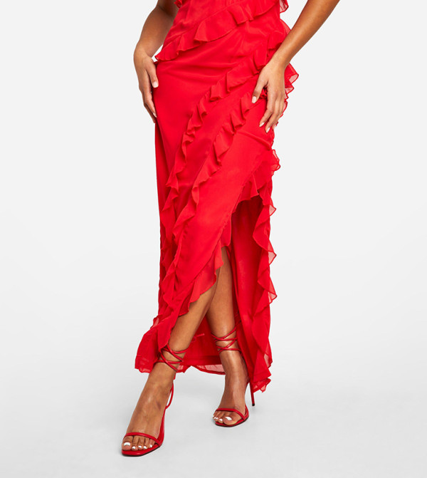 بوهو romantic-styling - أحمر فساتين كاجوال