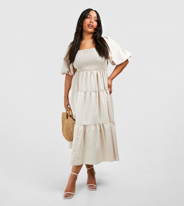 boohoo  Plus Size - Beige Dresses