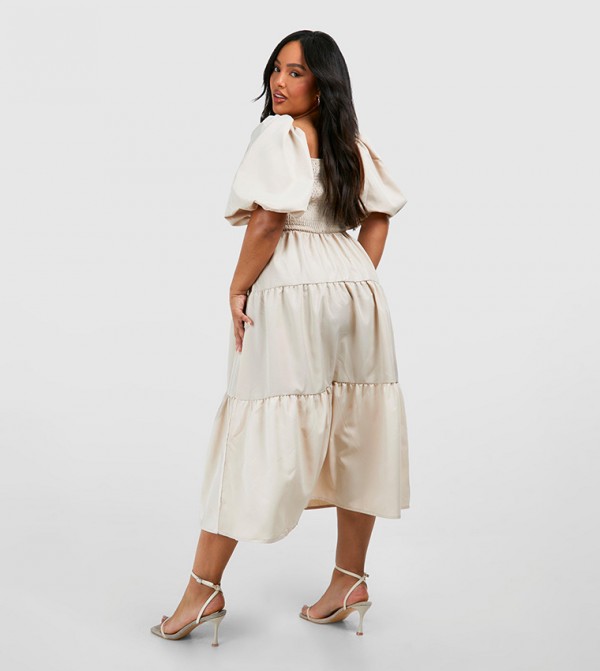 boohoo  Plus Size - Beige Dresses