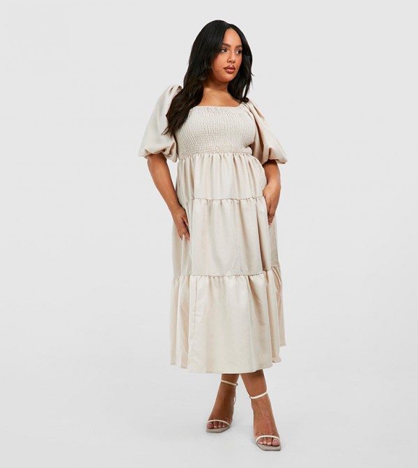 boohoo  Plus Size - Beige Dresses