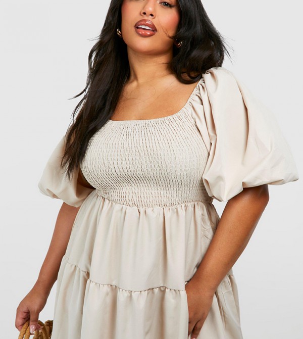 boohoo  Plus Size - Beige Dresses