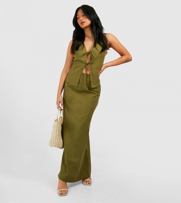 بوهو  تنانير طويلة - أخضر Maxi Skirts