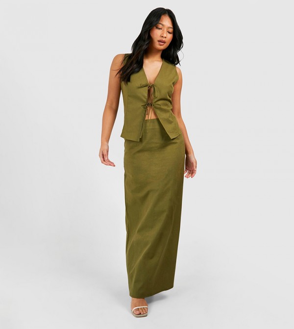 بوهو  تنانير طويلة - أخضر Maxi Skirts
