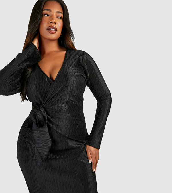 بوهو مقاس كبير - أسود فساتين