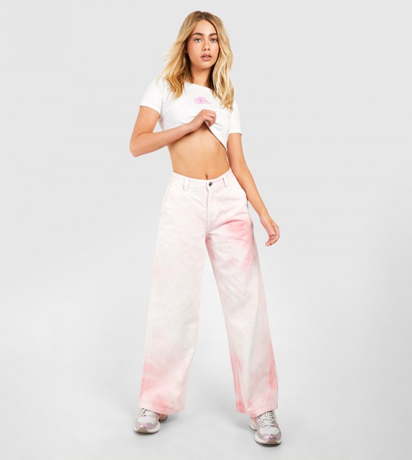 boohoo boohoo - Pink Wide Leg Jeans