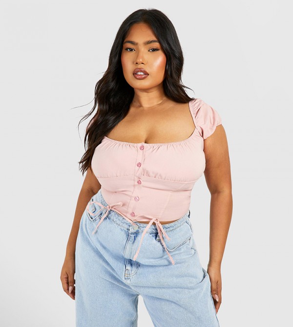 boohoo  Plus Size - Pink Tops & T-shirts