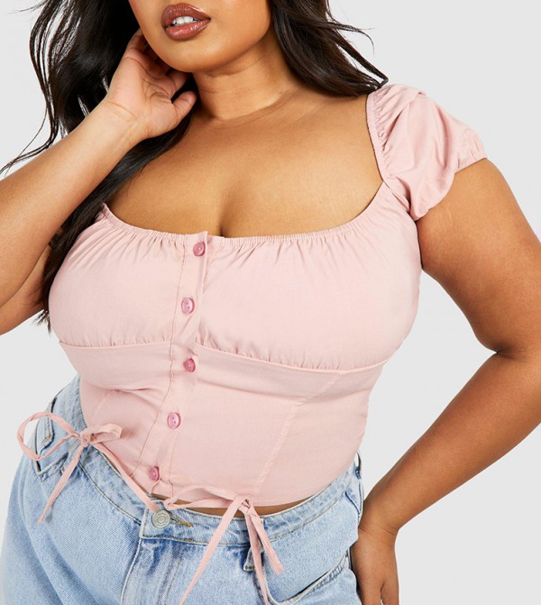 boohoo  Plus Size - Pink Tops & T-shirts