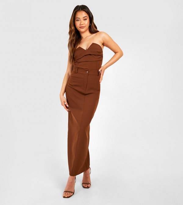 boohoo  Clothing - Brown Skirts