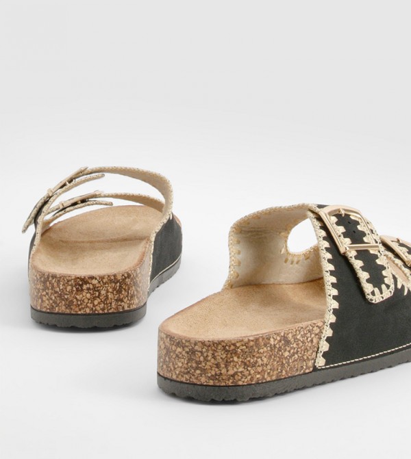 boohoo  Slides - Black Slides